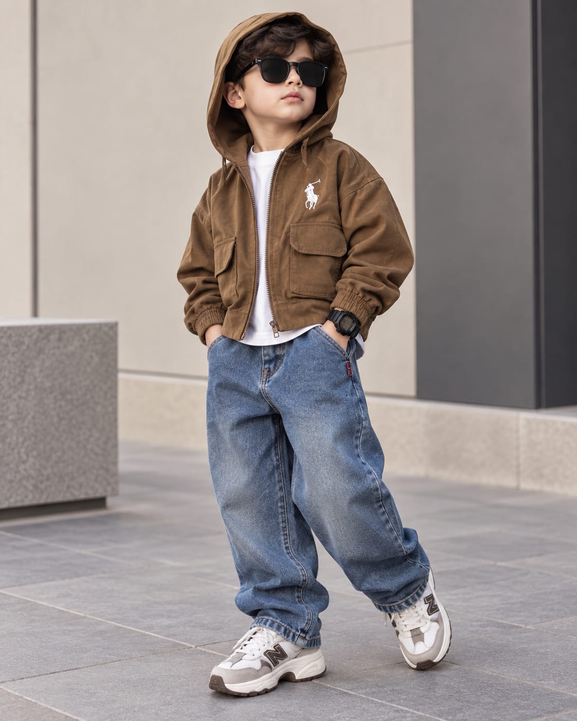 STIM125 Unisex Full Sleeve Oversized Hooded Jacket with Inner T Shirt and Pant Set