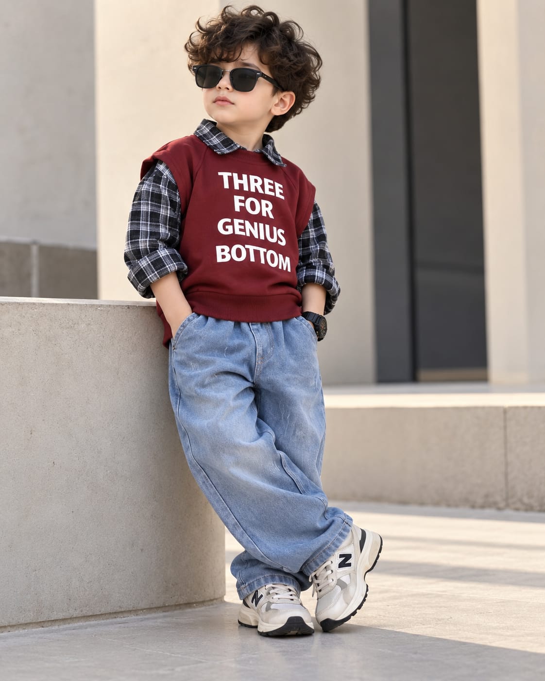 STIM128 Unisex Full Sleeve Oversized Shirt with Vest and Pant Set