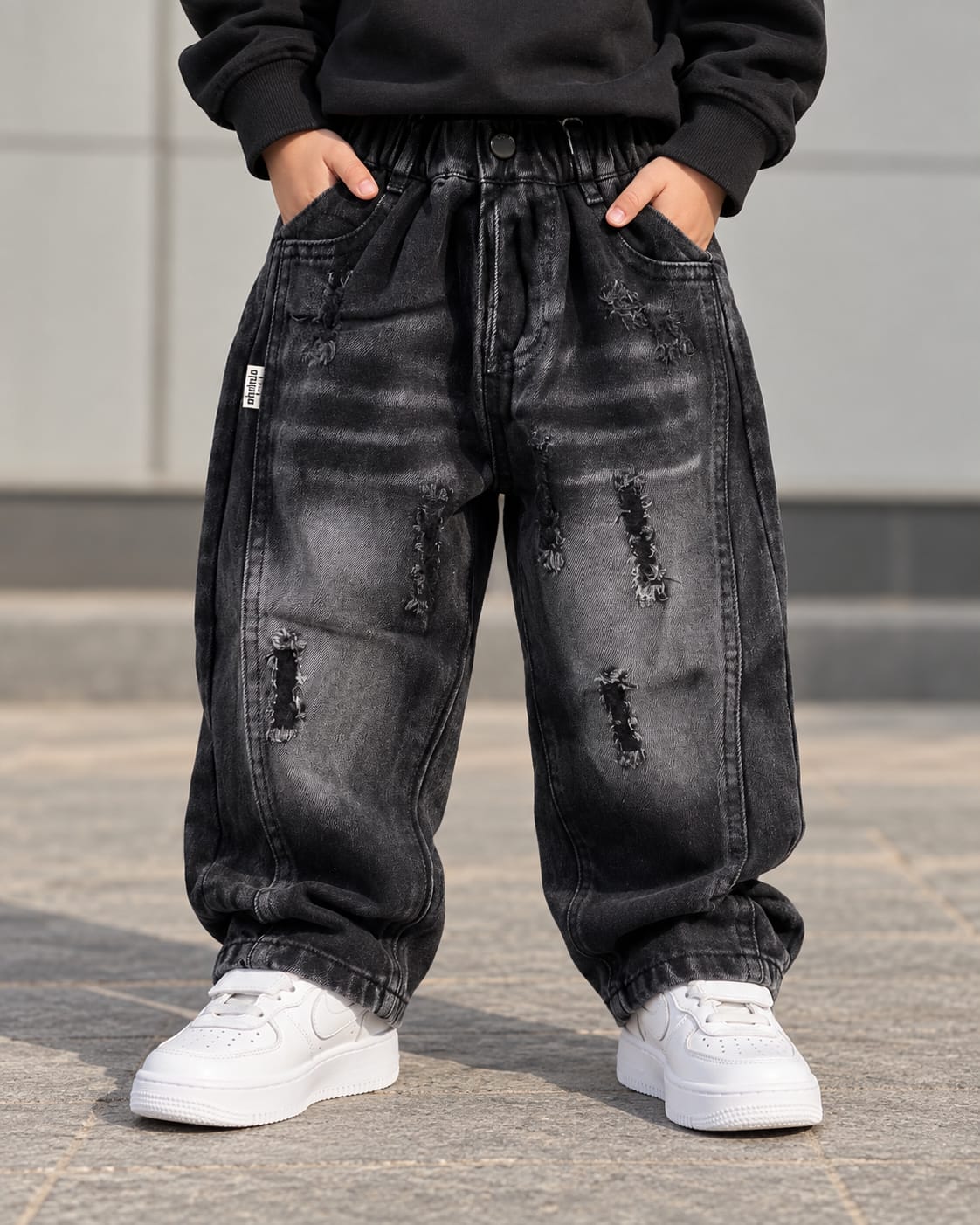 JNSIM120 Unisex Distressed Baggy Jeans