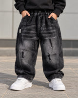 JNSIM120 Unisex Distressed Baggy Jeans