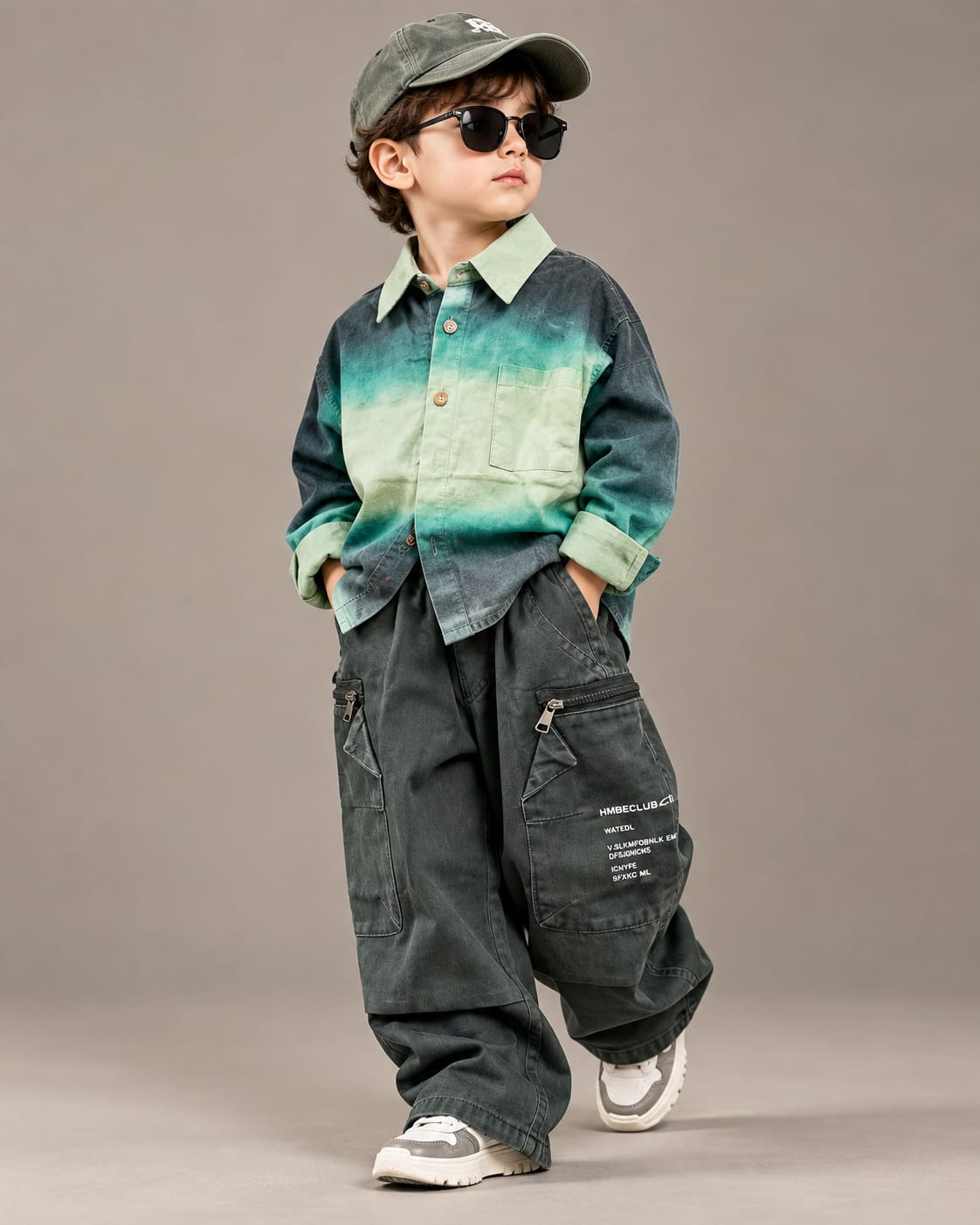STIM137 Boys Full Sleeve Color Block Shirt with Cotton Super Baggy