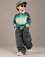 STIM137 Boys Full Sleeve Color Block Shirt with Cotton Super Baggy