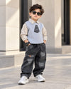 STIM168 Unisex Full Sleeve Oversized Shirt with Attatched Vest and Pant Set