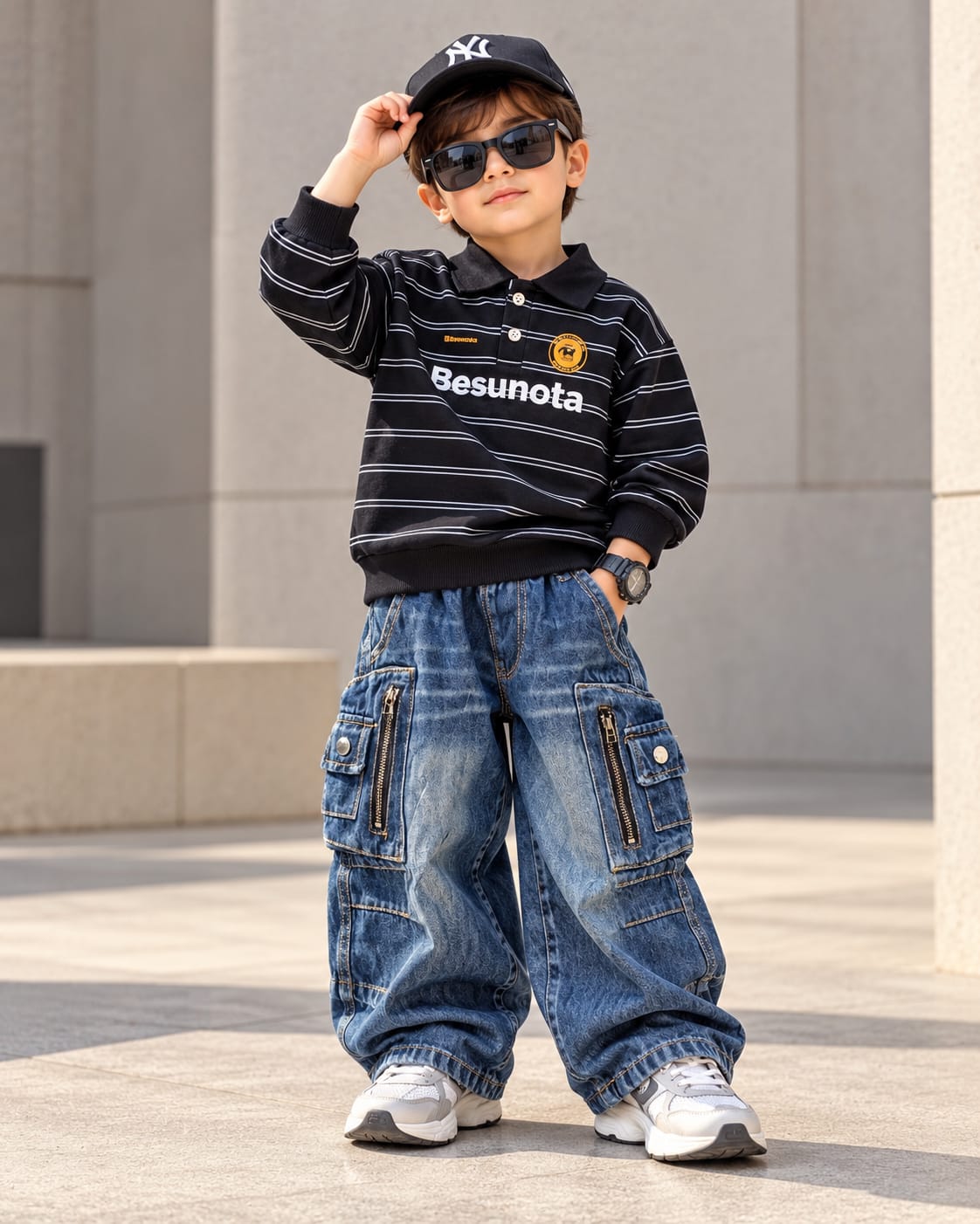 TSHIMB08-04 Unisex Full Sleeve Oversized Polo T Shirt