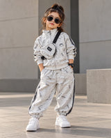 STIM170-03 Unisex Full Sleeve Oversized High Neck Zipper Jacket with Attatched Bag and Jogger Pant Set