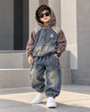STIM171-03 Unisex Full Sleeve Oversized Hooded Denim Jacket with Pant Set