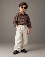 SHGMU05-02 Boys Full Sleeve Oversized Check Shirt