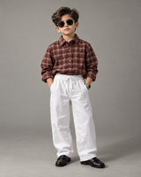 SHGMU07 Boys Full Sleeve Oversized Check Shirt (Big)