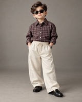 SHGMU06-01 Boys Full Sleeve Oversized Check Shirt