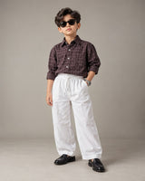 SHGMU08-01 Boys Full Sleeve Oversized Check Shirt (Big)