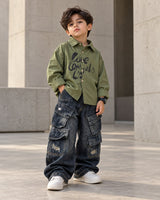 SHWFD01-01 Boys Full Sleeve Oversized Shirt