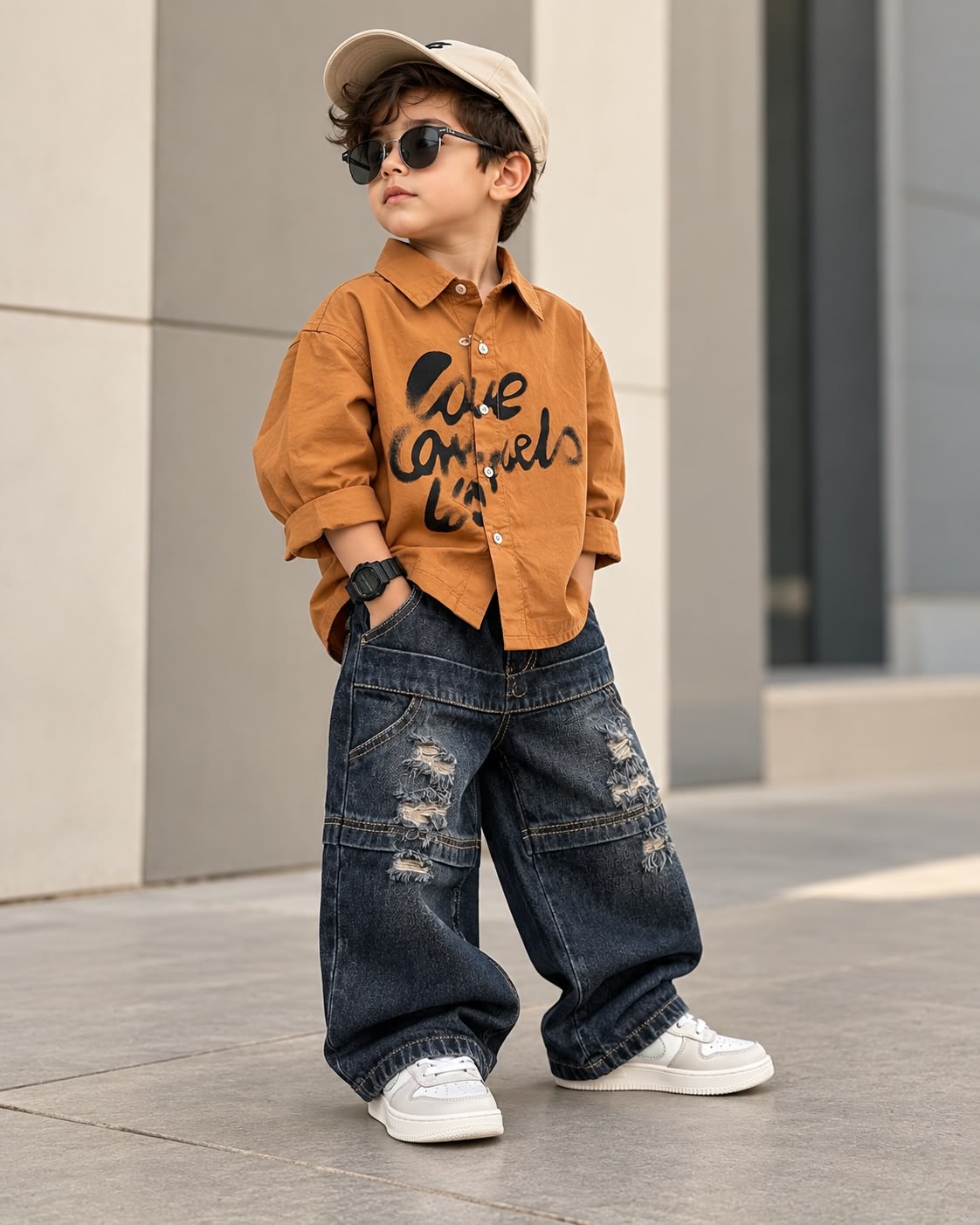 SHWFD01-03 Boys Full Sleeve Oversized Shirt