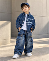 SHWFC201-02 Boys Full Sleeve Oversized Denim Shirt