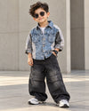 SHIMP01-02 Unisex Full Sleeve Oversized Denim Shirt