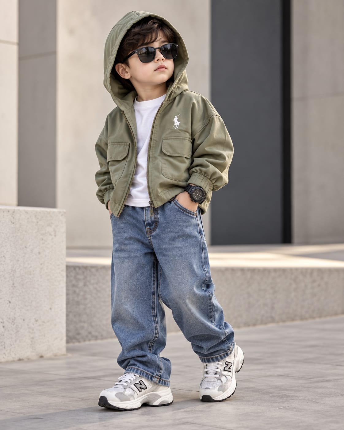 STIM125 Unisex Full Sleeve Oversized Hooded Jacket with Inner T Shirt and Pant Set