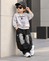 TSHIMB03 Unisex Full Sleeve Oversized T shirt with Attatched Chain