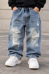 JNSIM119 Unisex Distressed Baggy Jeans