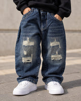 JNSIM119 Unisex Distressed Baggy Jeans