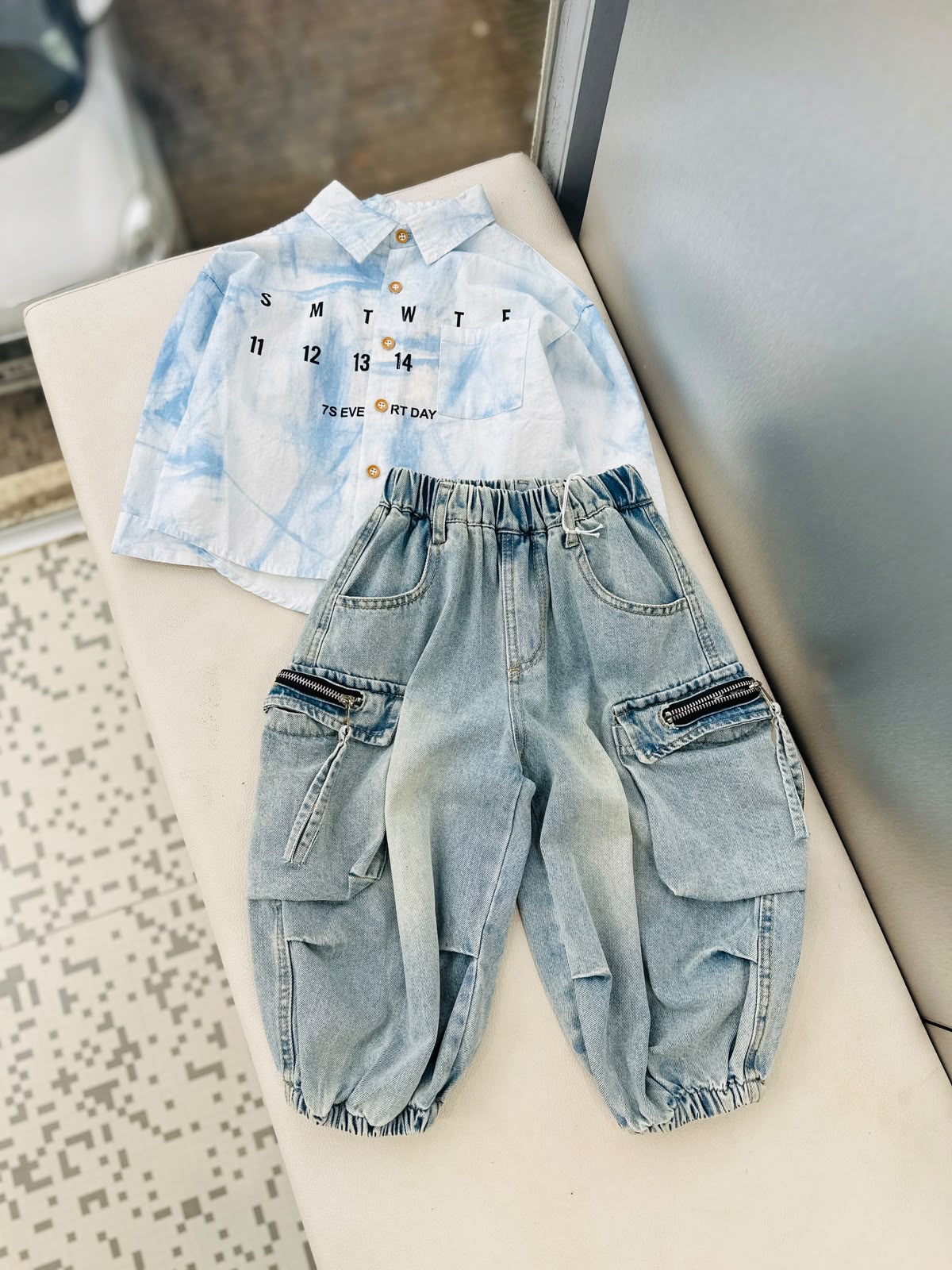 STIM157 Boys Full Sleeve Shirt with Baggy Jogger Pant
