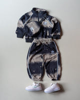 STIM172-02 Unisex Full Sleeve Oversized High Neck Zipper Jacket with Attatched Bag and Jogger Pant Set