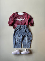 STIM173-02 Unisex Full Sleeve Oversized T Shirt with Attatched Chain and Pant Set