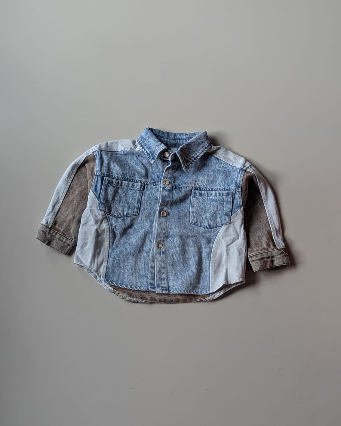SHIMP01-03 Unisex Full Sleeve Oversized Denim Shirt