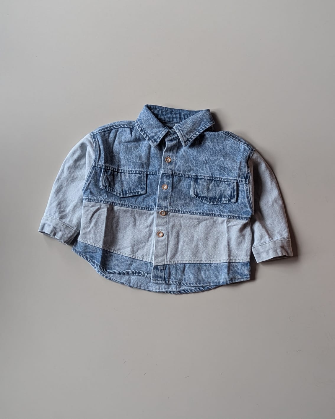 SHIMP02-01 Unisex Full Sleeve Oversized Denim Shirt