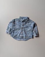 SHIMPF01-02 Unisex Full Sleeve Oversized Denim Shirt