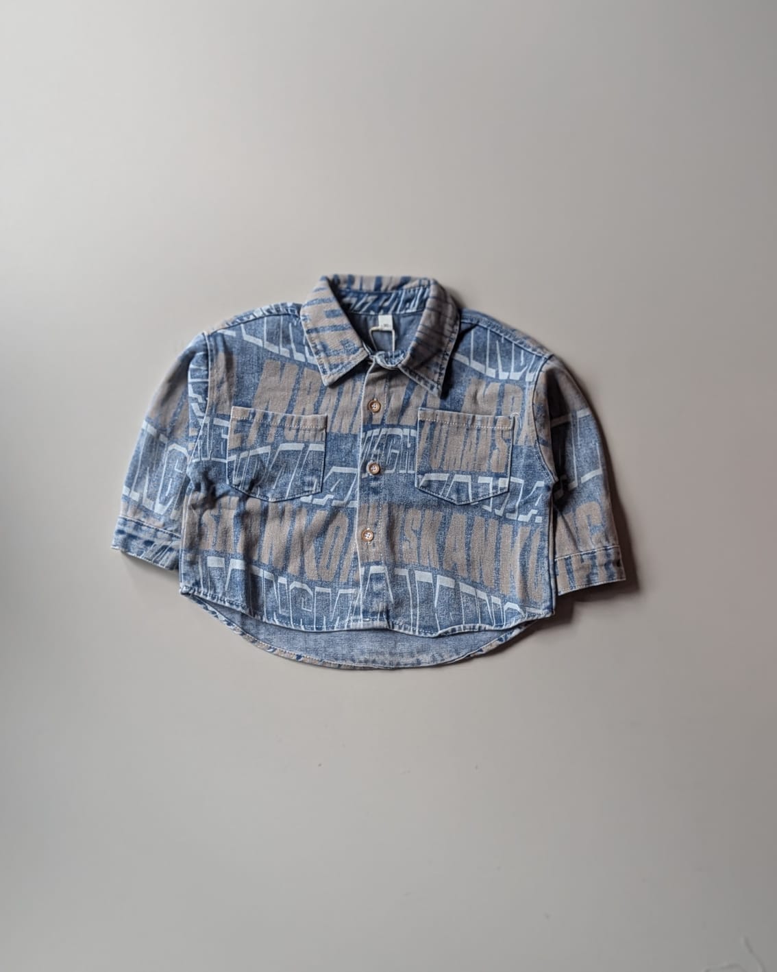 SHIMPF01-01 Unisex Full Sleeve Oversized Denim Shirt
