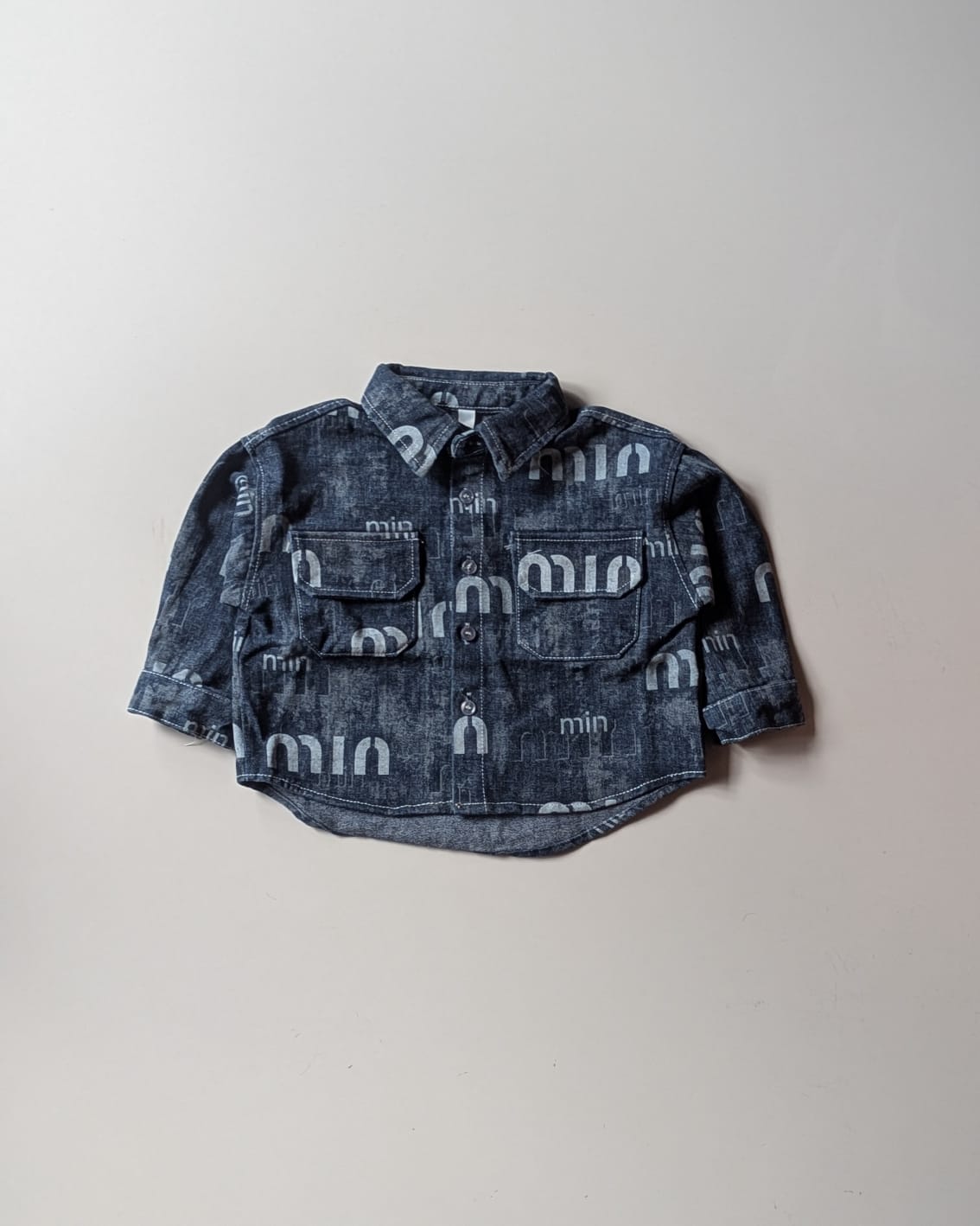 SHIMPF02-02 Unisex Full Sleeve Oversized Denim Shirt