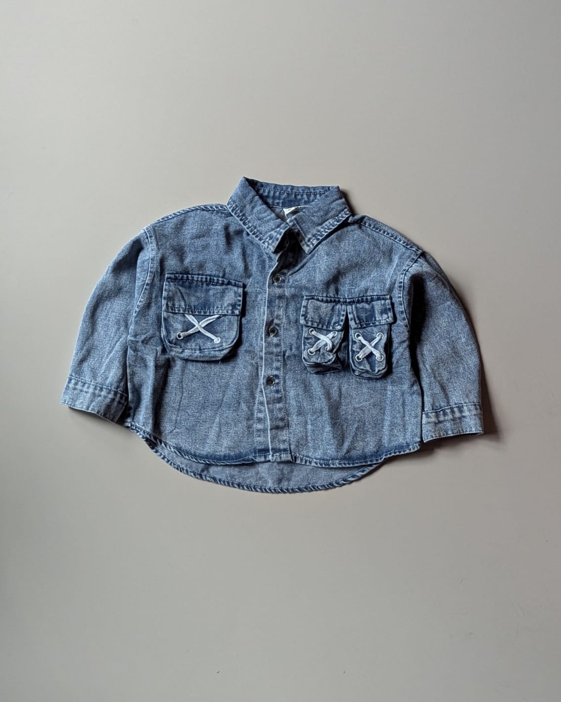 SHIMP03-02 Unisex Full Sleeve Oversized Denim Shirt
