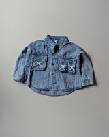 SHIMP03-02 Unisex Full Sleeve Oversized Denim Shirt