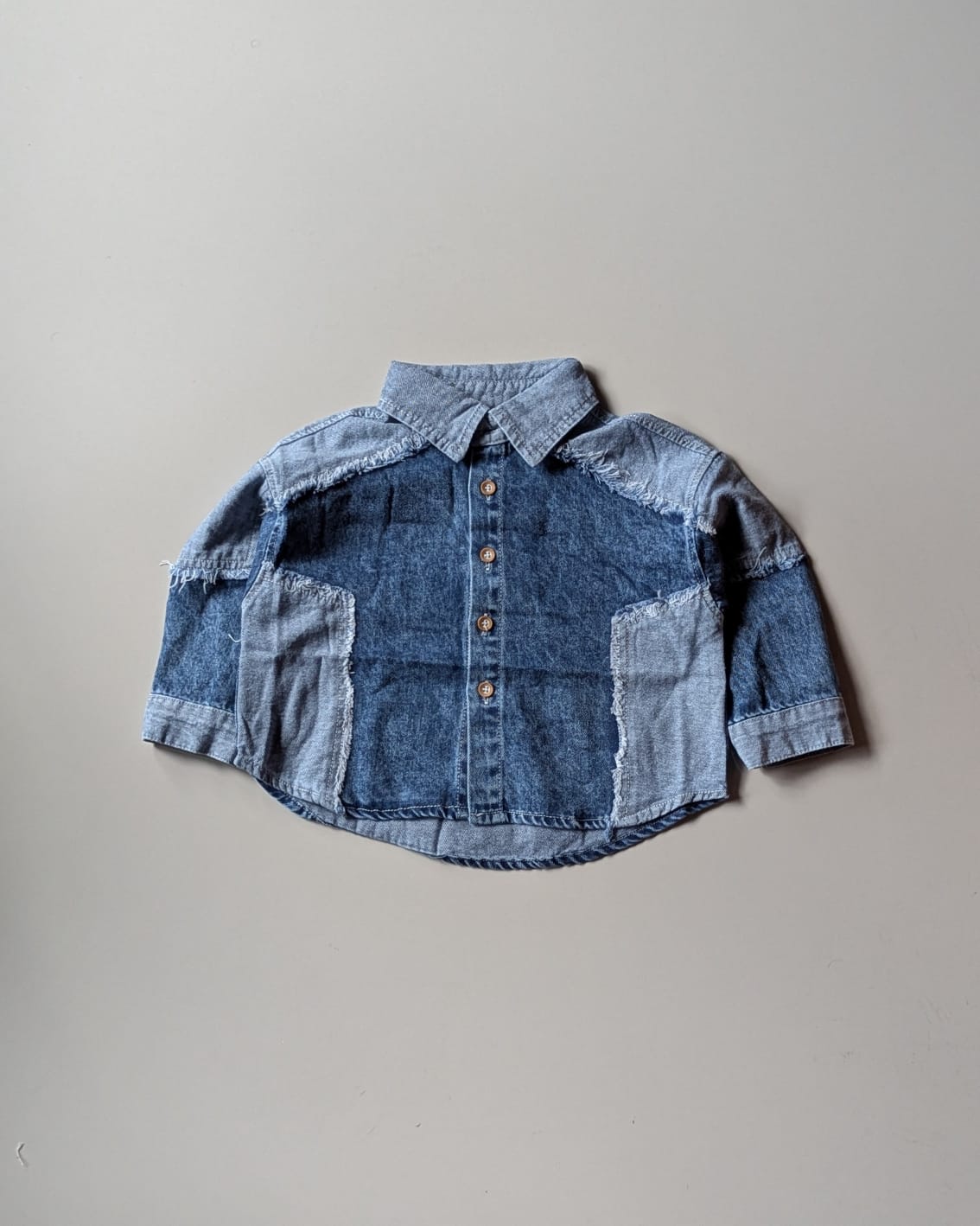 SHIMPF03-01 Unisex Full Sleeve Oversized Denim Shirt