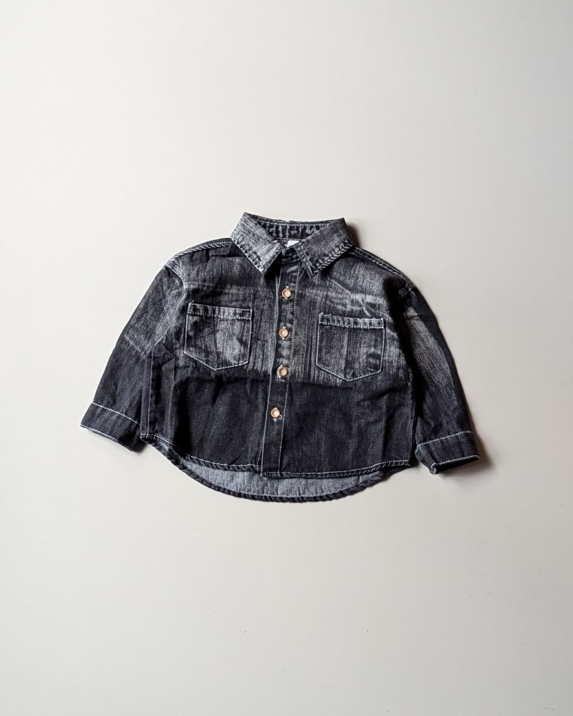 SHIMPF04-02 Unisex Full Sleeve Oversized Denim Shirt