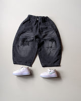 JNS126-01 Unisex Distressed Baggy Jeans