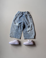 JNS127-01 Unisex Distressed Baggy Jeans