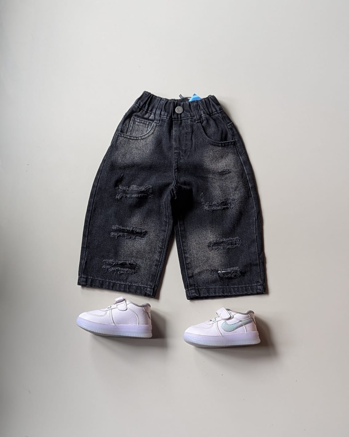 JNS124-02 Unisex Distressed Super Baggy Jeans