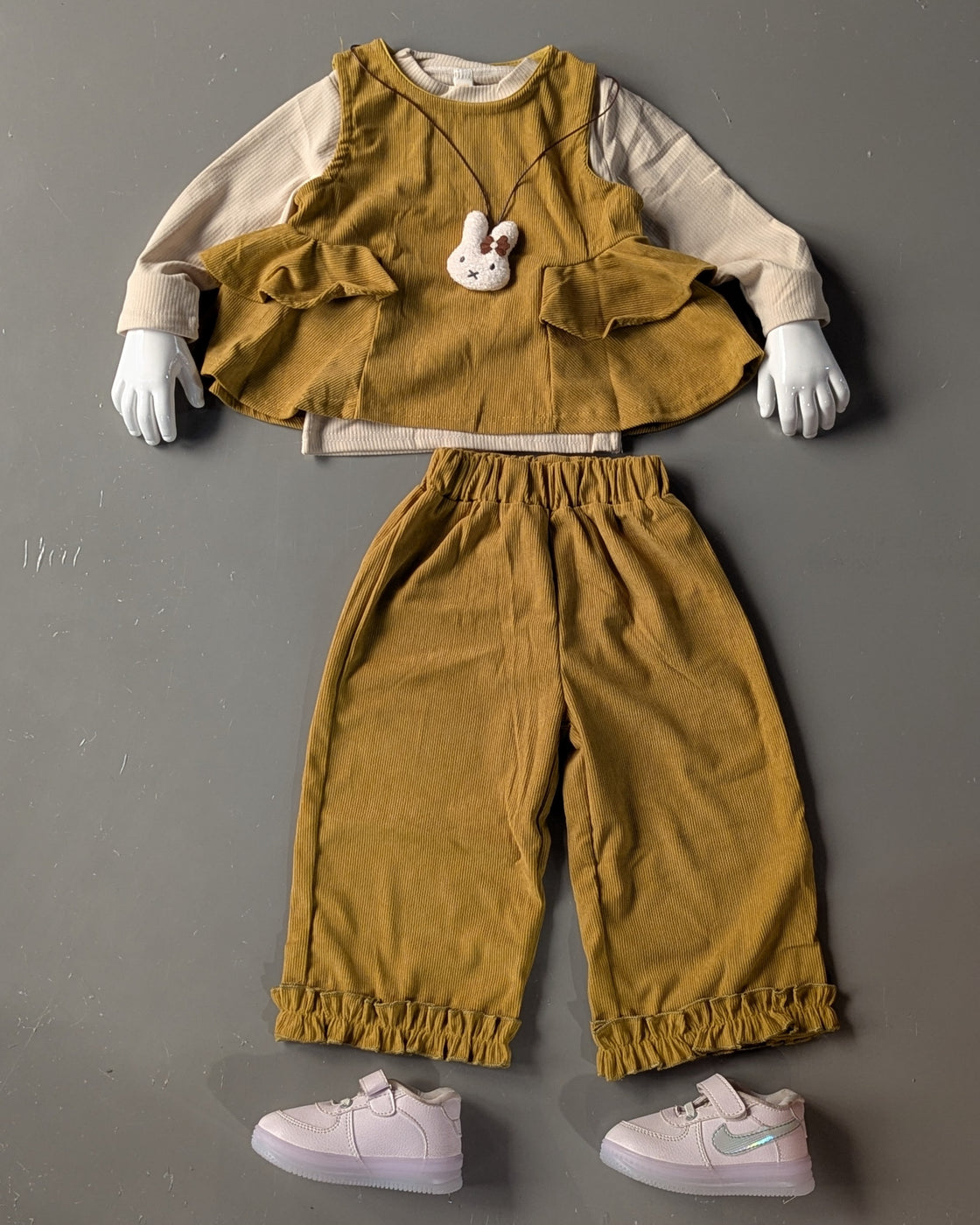 Full Sleeve Inner T Shirt,Vest and Wide Leg Pant Set