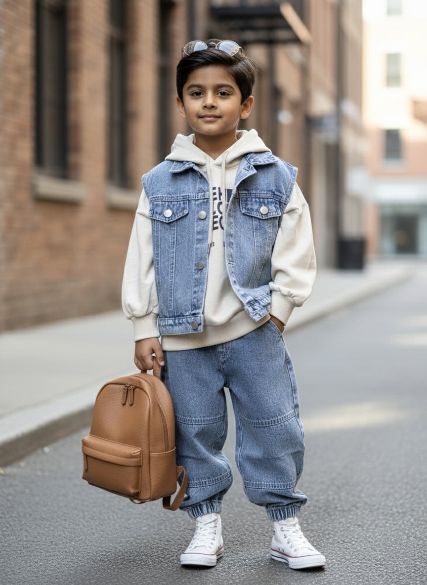 Unisex Full Sleeve Oversized Hooded T shirt with Jacket and Pant Set