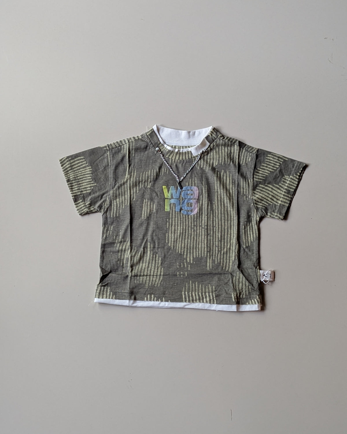 TSHIMZ02-02 Unisex Half Sleeve Oversized T Shirt with Attached Chain