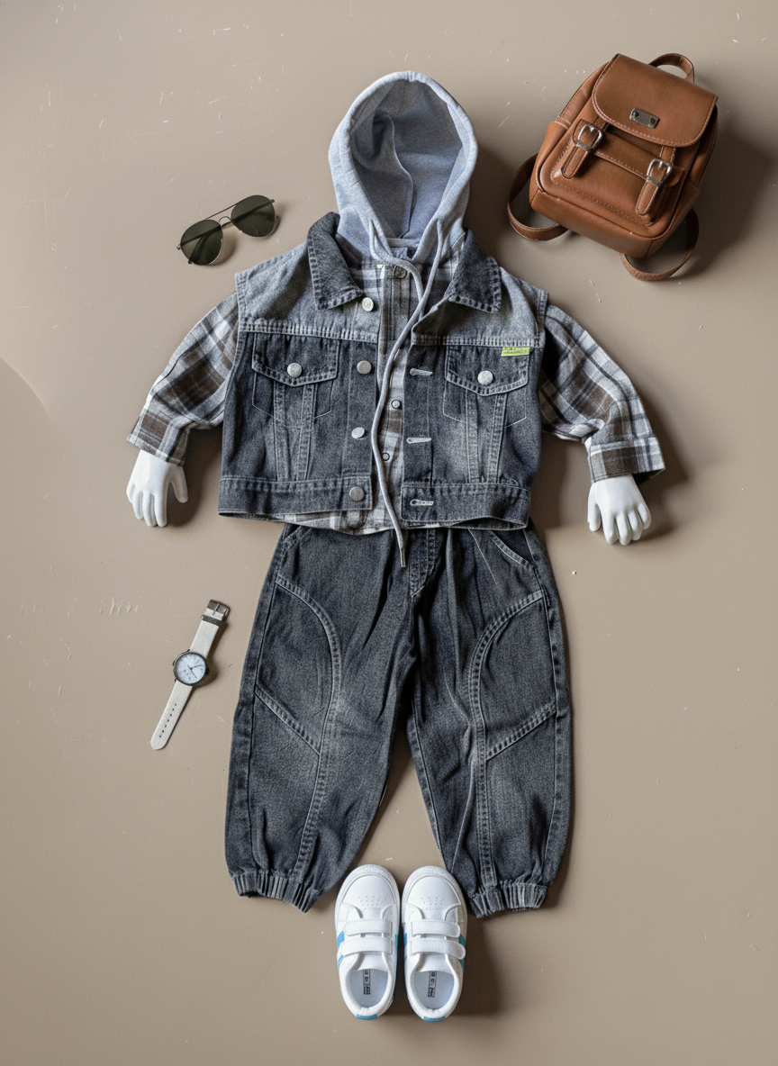 Unisex Full Sleeve Hooded Jacket with Inner Shirt and Pant Set