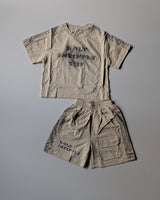 ST105 Unisex Half Sleeve Oversized T Shirt and Shorts Set
