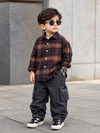 SHGMU02-01 Boys Full Sleeve Oversized Check Shirt
