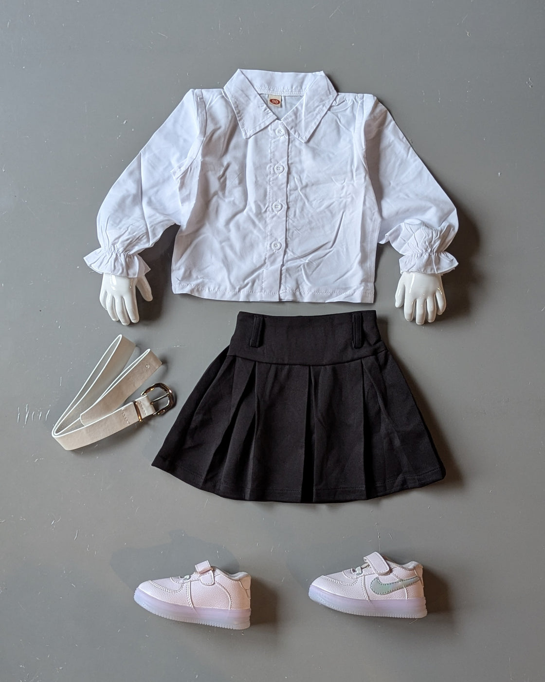 Girl's Full Sleeve Shirt and Skirt Set
