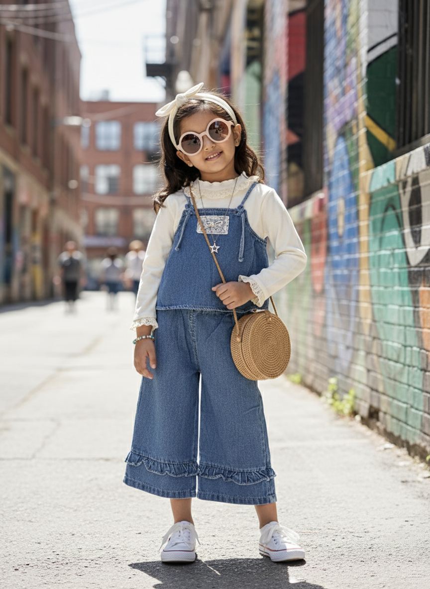 Full Sleeve T Shirt, Denim Vest and pant Set