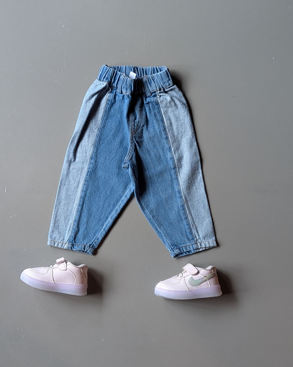 Unisex Colourblock Baggy Jeans