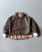 Unisex Full Sleeve Oversized Leather Jacket