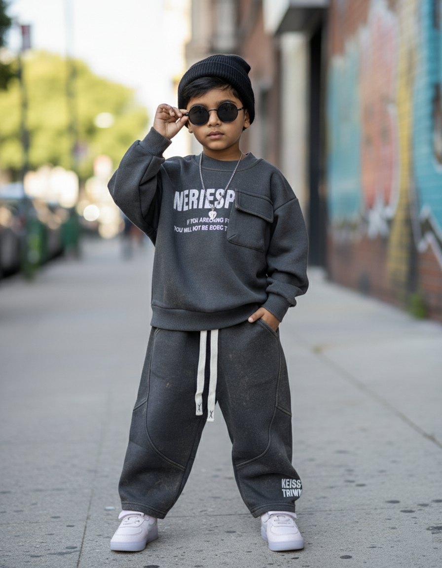Unisex Full Sleeve Oversized T Shirt with Wide Leg Pant Set