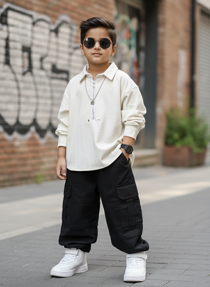 Full Sleeve Polo Pop Over Shirt