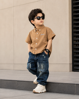 SHDCB01-001 Boy's Half Sleeve Oversized Shirt
